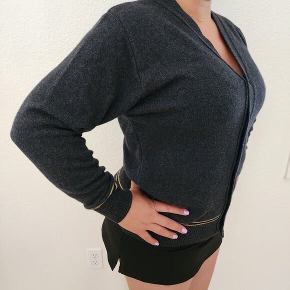 Womens Harry Potter Hufflepuff Scottish Wool Button Cardigan Sweater Size Large - Picture 3 of 8